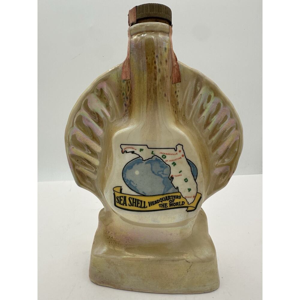 Jim Beam Florida Seashell Headquarters of the World Decanter Irridescent